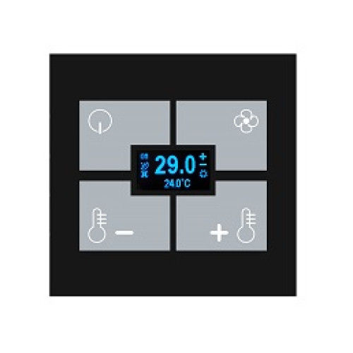 BX-F-QBTU Termostato e Umidostato KNX per scatola 502 Nero 