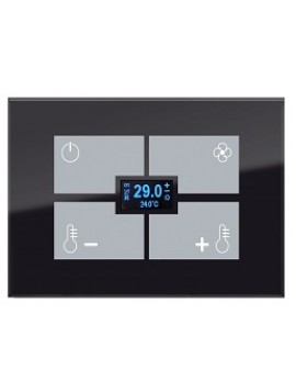 KNX Black Thermostat and Humidistat for 503  box BX-F-RBTU