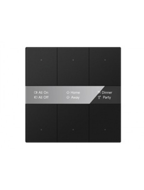 CHPBD-06/36_x_10 Push Button KNX with display 3 fold ( 6 cmd) Black