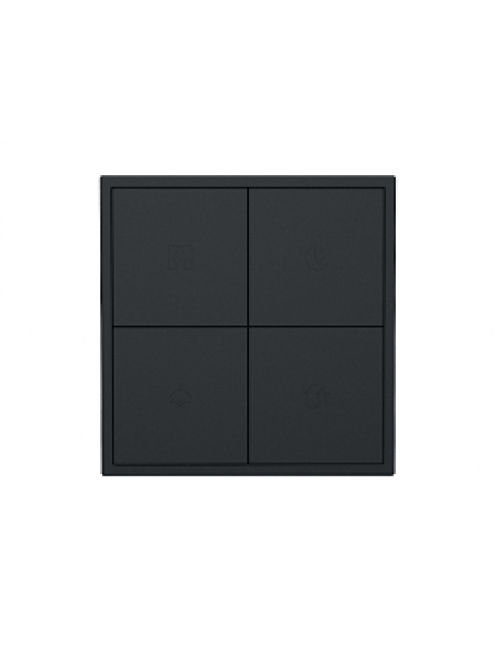 Pulsantiera nera KNX TILE a 4 Pulsanti HDL-M/PT4RA.1-B