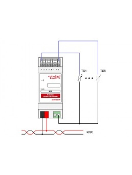 8PT KNX input module with 8 PT100 / PT100 probes