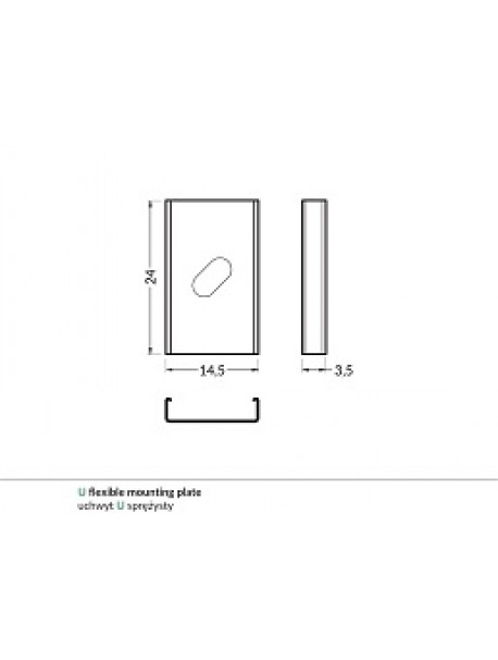U Flexible mounting plate inox (2pcs)