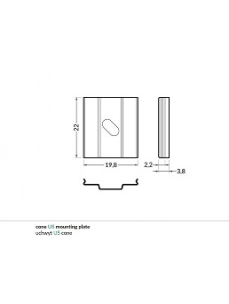 U5 side mounting plate inox (2pcs)