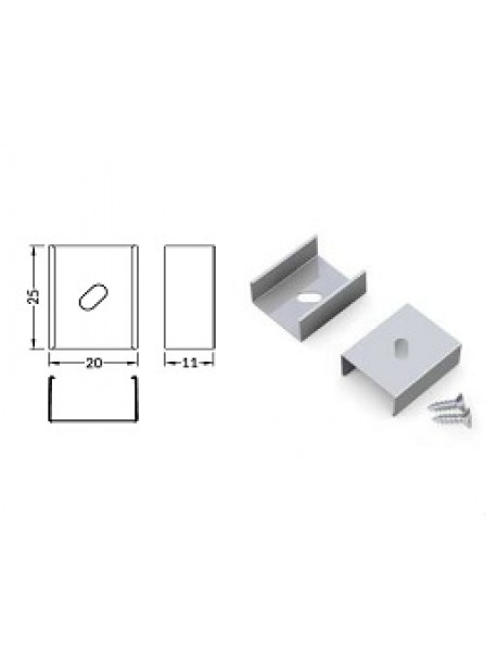 U4 mounting plate inox (2Pcs)