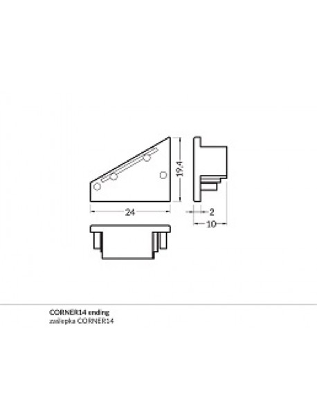 CORNER14 ending silver (2pcs)