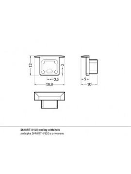 SMART-IN10 ending with hole silver (2pcs)