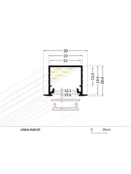 LINEA-IN20 Profile Anodized 2 Meters