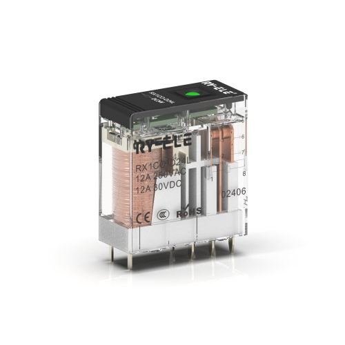 RX1C0-D24L Miniature relay, PCB mount, 1 NO-NC contact with LED indicator, 24 V DC